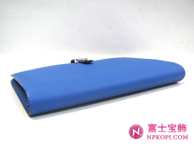 エルメスドゴンGM 二つ折長財布ミコノス（金具：シルバー）HERMES03280207